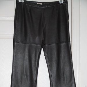 Emporio Armani Made in Italy Chocolate Brown Leather Pants Vintage Size 44
